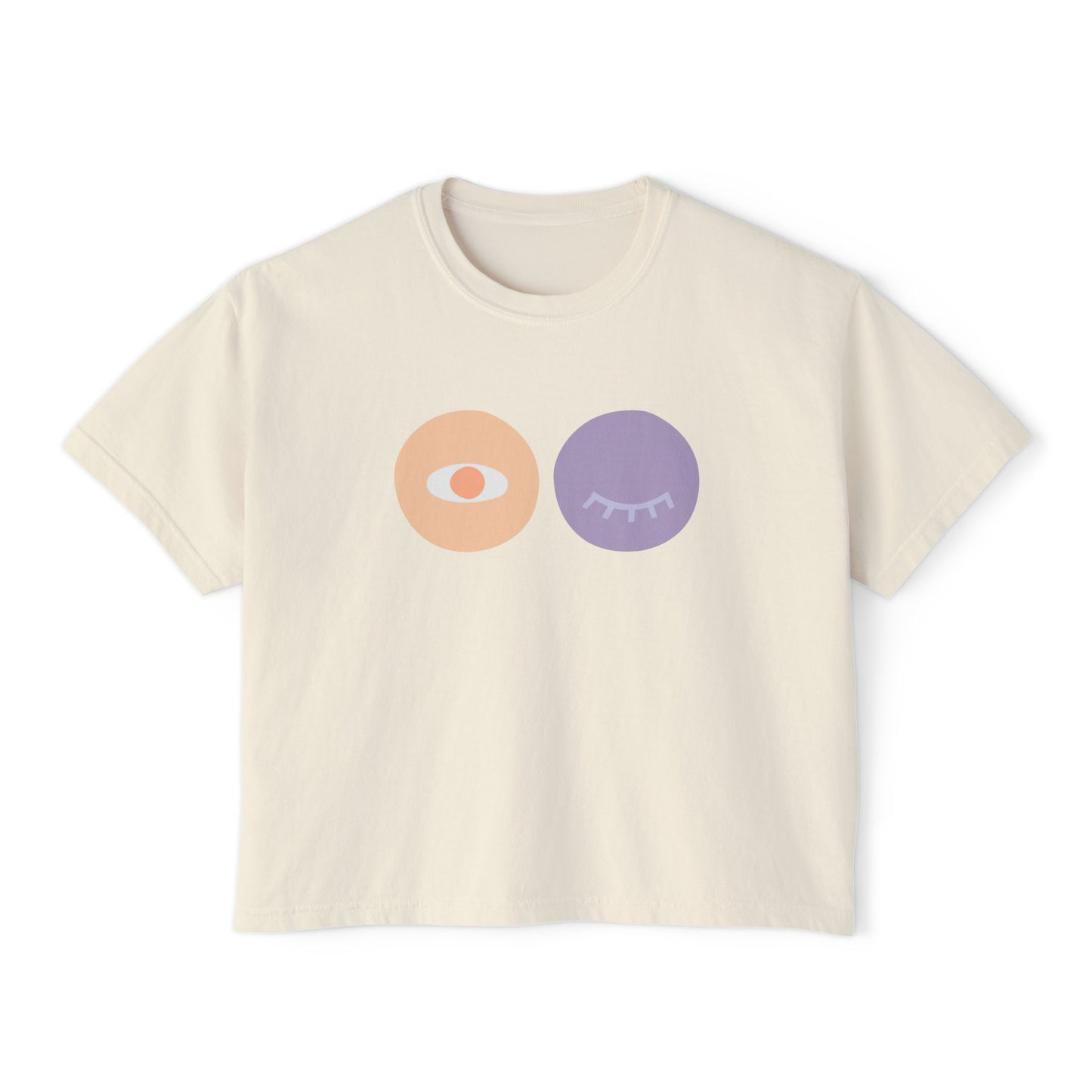 Boxy Tee — Minimal Eye & Sleep Circle Graphic