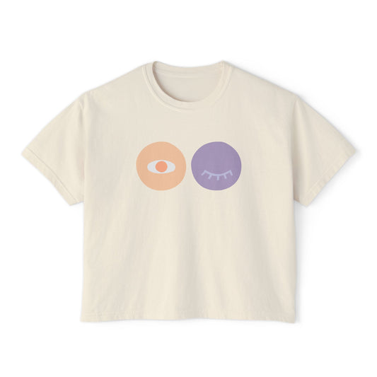 Boxy Tee — Minimal Eye & Sleep Circle Graphic